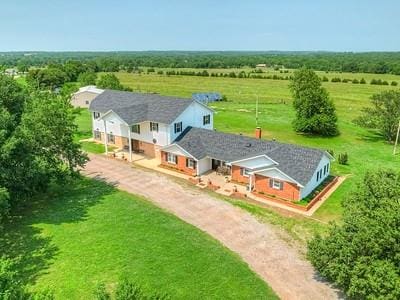 bird's eye view featuring a rural view