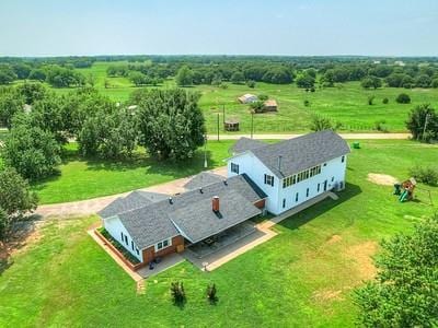 drone / aerial view featuring a rural view