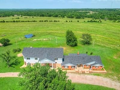 aerial view featuring a rural view