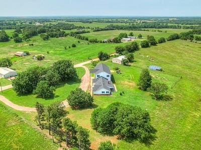 drone / aerial view featuring a rural view