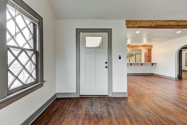 entryway featuring dark hardwood / wood-style floors