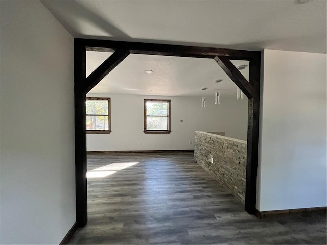 interior space featuring dark hardwood / wood-style floors