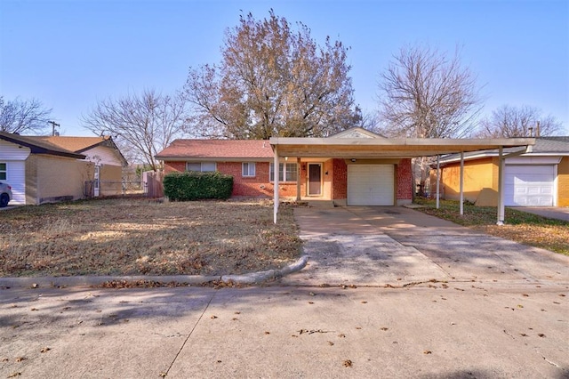 single story home with a carport