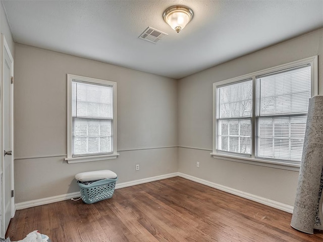 unfurnished room featuring wood-type flooring and a wealth of natural light