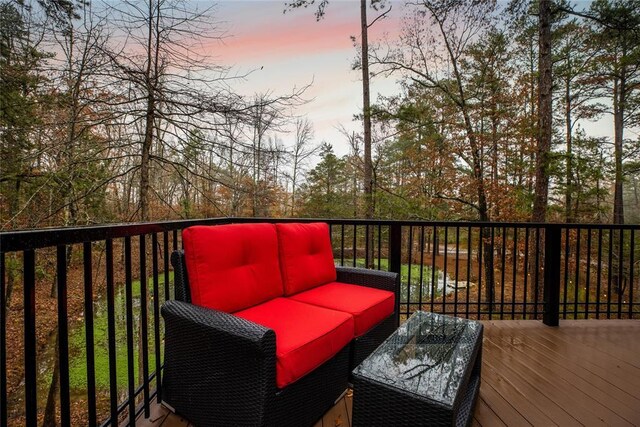 view of deck at dusk