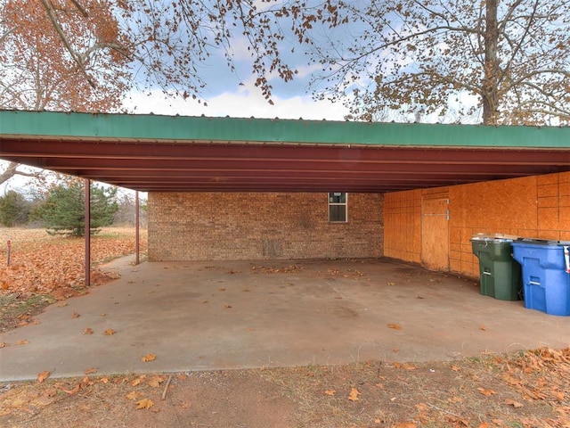 view of parking featuring a carport