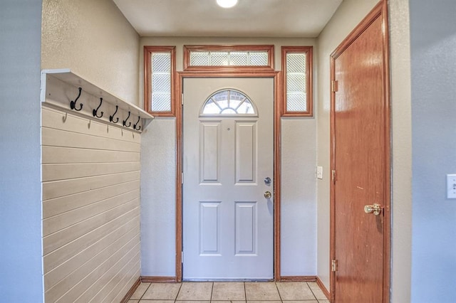 interior space with light tile patterned flooring