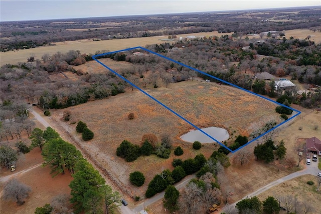 aerial view with a rural view