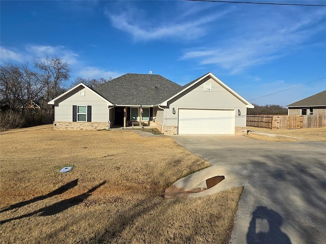 ranch-style home with a garage