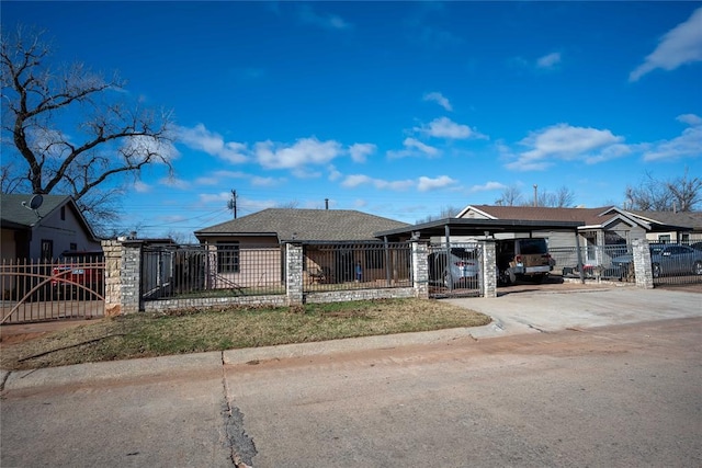 view of front of property with a carport