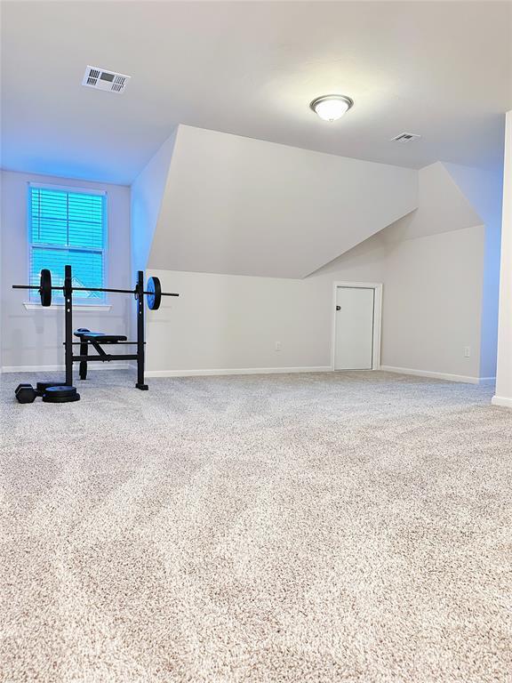 bonus room featuring carpet and lofted ceiling