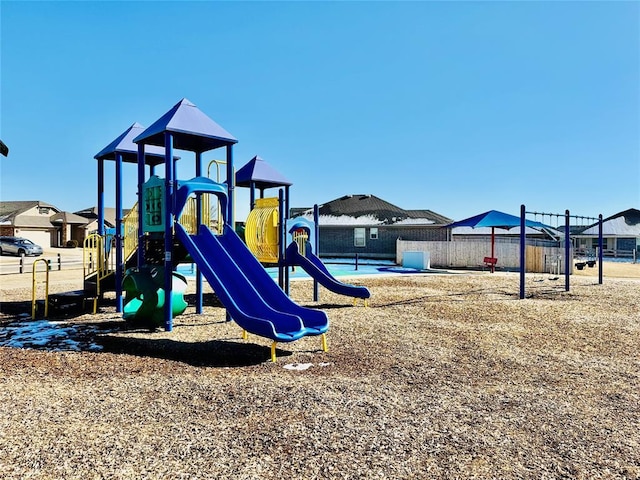 community play area with fence