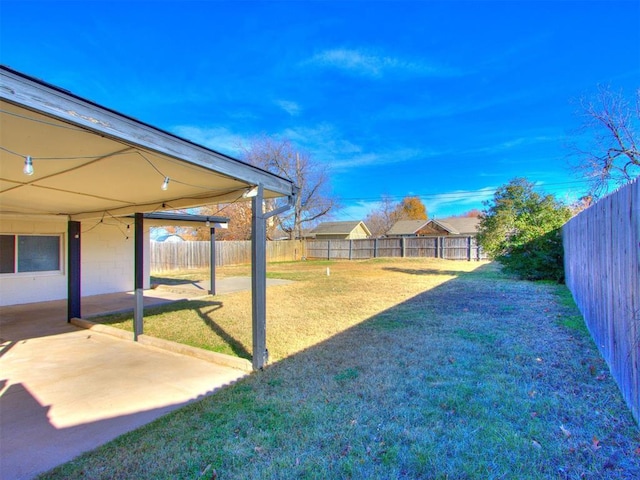 view of yard with a patio