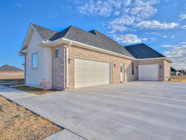 view of property exterior with a garage