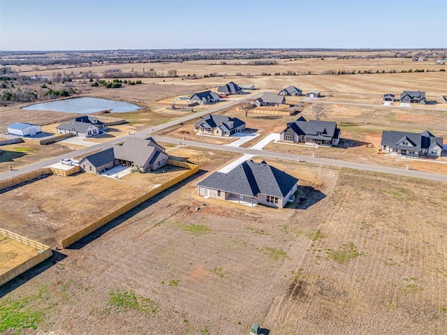 aerial view with a rural view