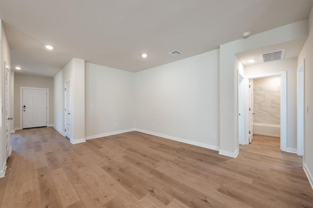 5408 Windstone Ln, Norman, OK 73072 - empty room with recessed lighting, light wood-type flooring, visible vents, and baseboards