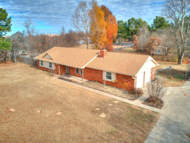 view of single story home