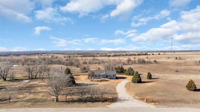 aerial view with a rural view