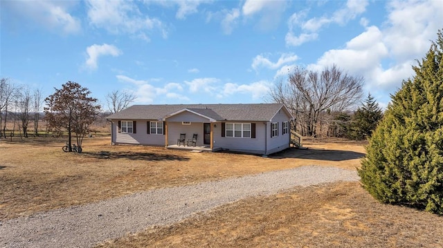 view of single story home