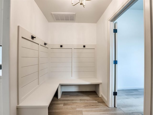 mudroom featuring light wood-type flooring