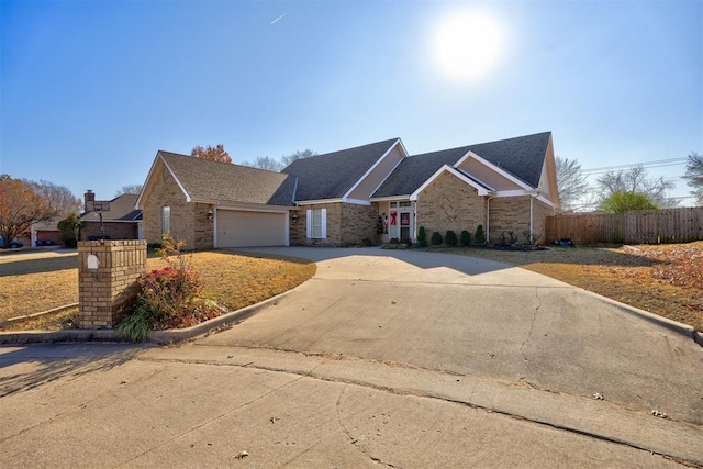 single story home featuring a garage