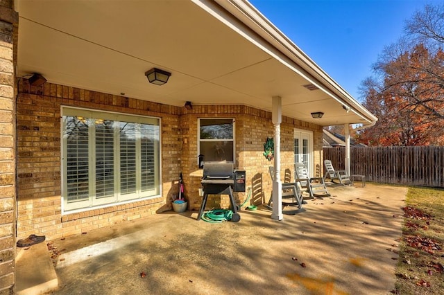 view of patio featuring grilling area