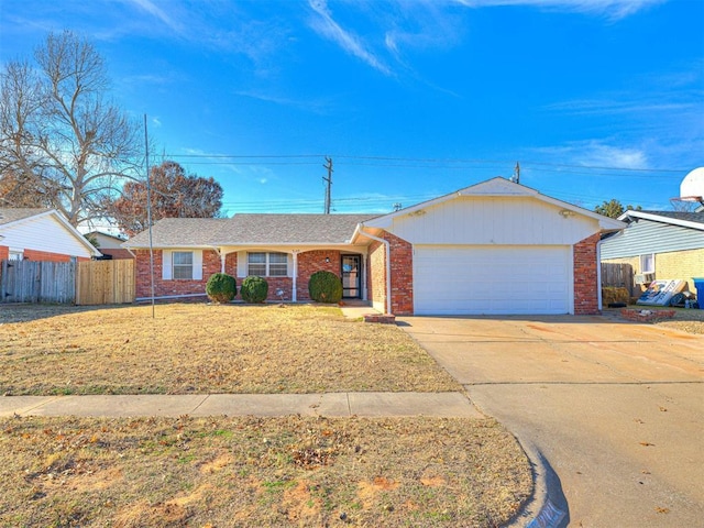 single story home featuring a garage