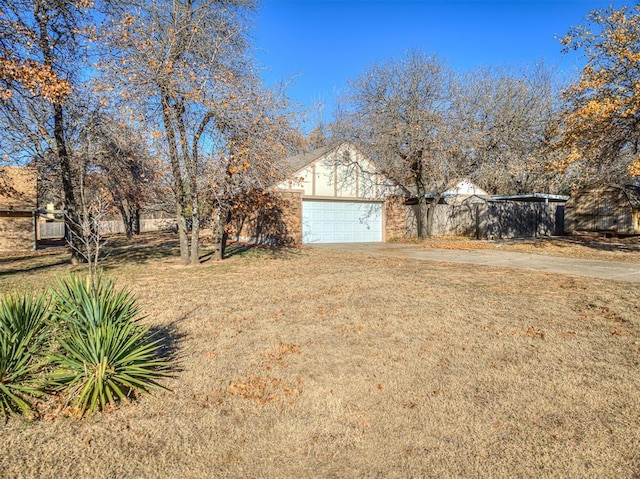 view of yard featuring a garage