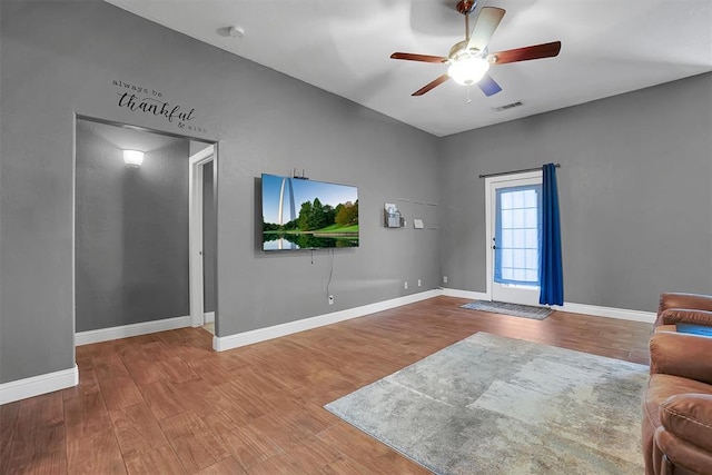 103 Ranch Rd, Elk City, OK 73644 - living room with ceiling fan and wood-type flooring