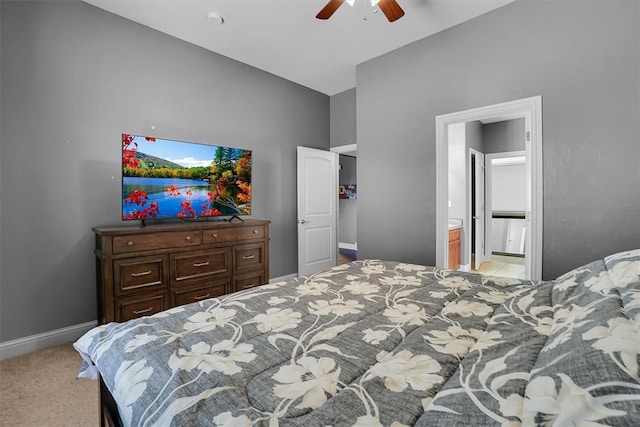 103 Ranch Rd, Elk City, OK 73644 - carpeted bedroom with ensuite bath and ceiling fan