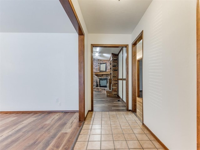 hall featuring light hardwood / wood-style flooring