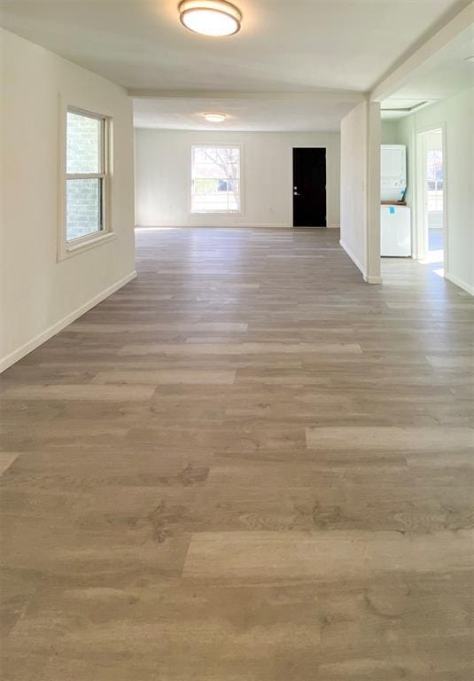 hallway with wood-type flooring