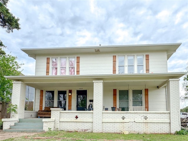 view of front of property with a porch