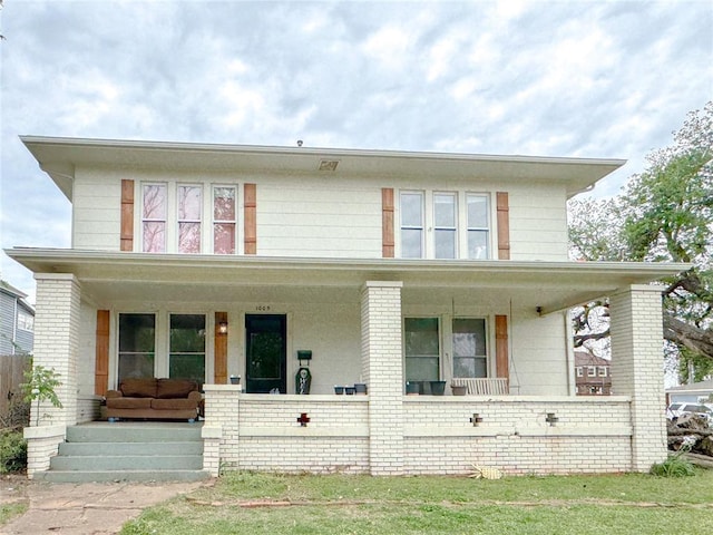 view of front of home with a porch