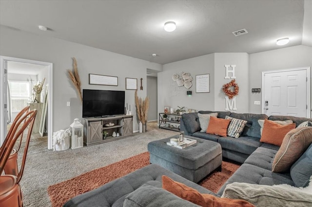 living room featuring carpet flooring