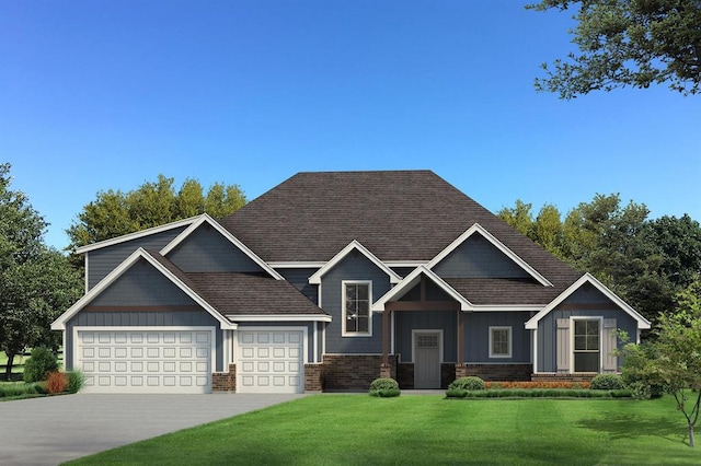 craftsman-style home featuring a front lawn