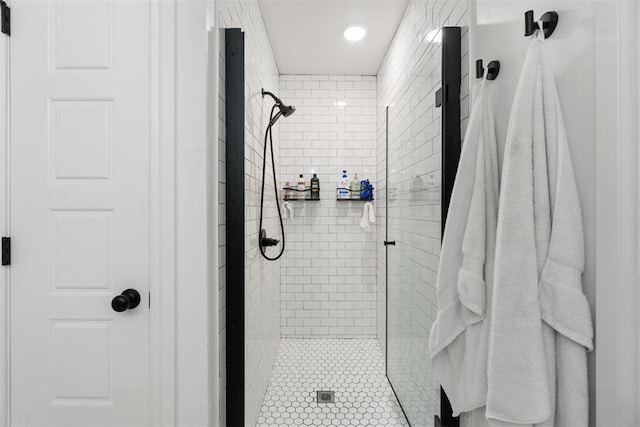 bathroom featuring an enclosed shower