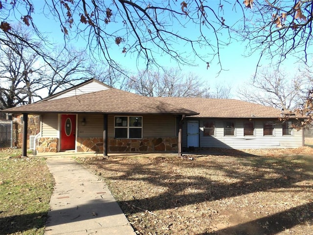 view of single story home