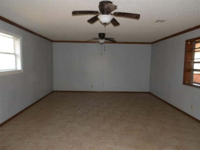 empty room with crown molding