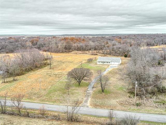 aerial view featuring a rural view