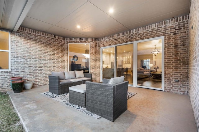 view of patio / terrace with an outdoor living space