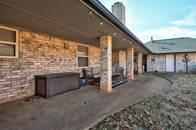 view of patio featuring an outdoor living space