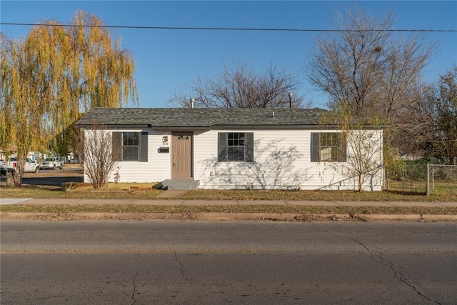 view of single story home