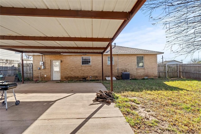 view of patio / terrace with central AC unit