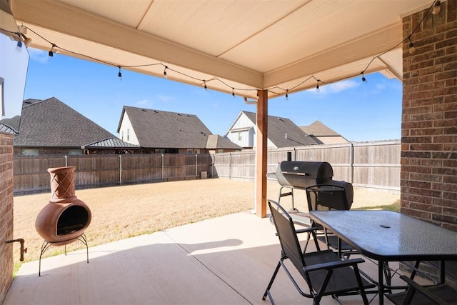 view of patio with grilling area