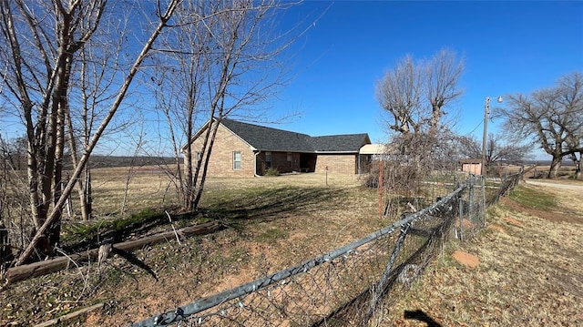 exterior space featuring a rural view