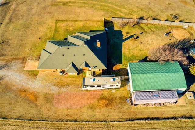 drone / aerial view with a rural view