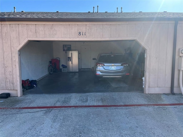 view of garage