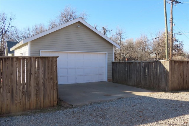 view of garage