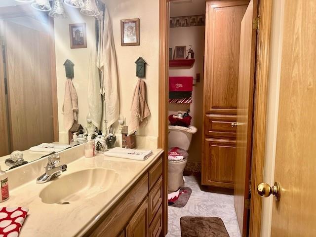 bathroom with vanity and toilet